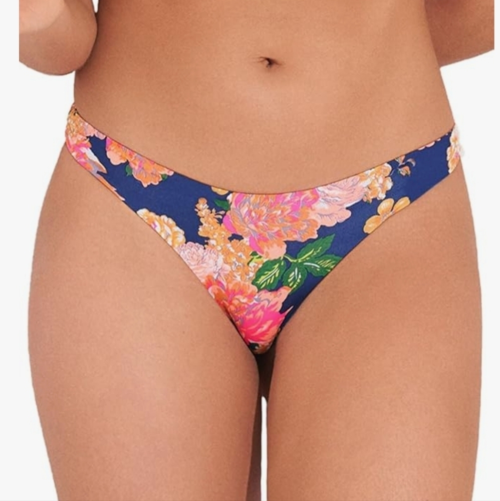 Maaji Peony Flirt Thin Side Reversible Bikini Bottom Size 3XL